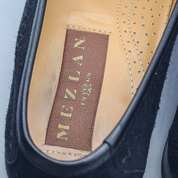 Men’s Mezlan Size 9 M Ostrich Leather/ Suede Black Tassel Loafer  Slip Ons Shoes main image 9